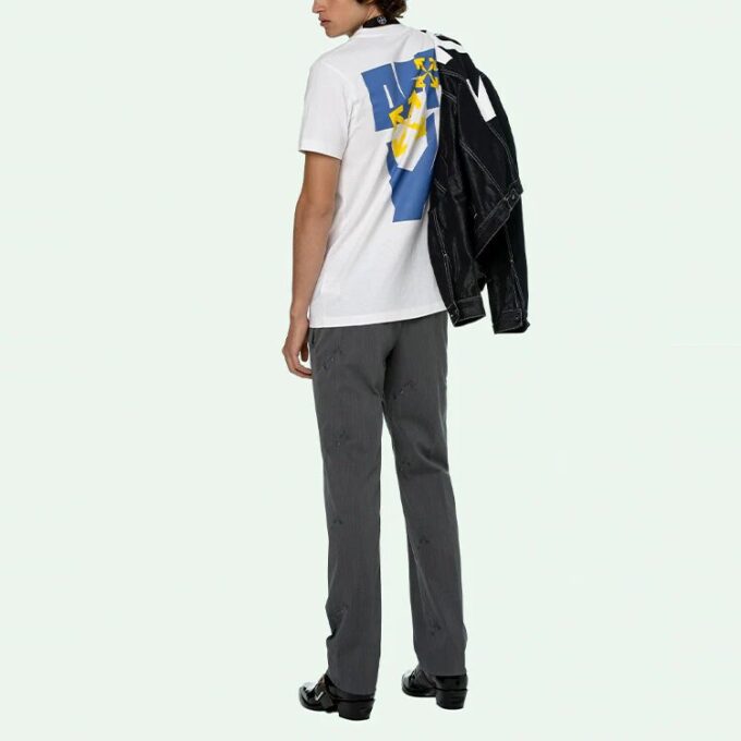 T-shirt à manches courtes blanc avec logo imprimé dans le dos SS21