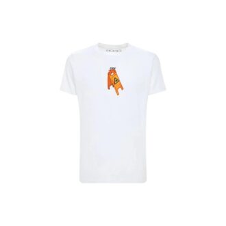 T-shirt à manches courtes blanc avec logo squelette imprimé