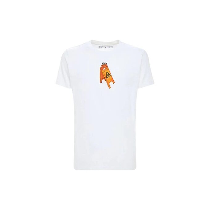 T-shirt à manches courtes blanc avec logo squelette imprimé