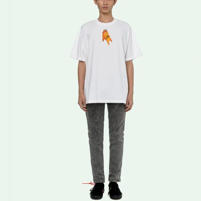 T-shirt à manches courtes blanc avec logo squelette imprimé