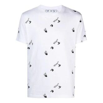 T-shirt à manches courtes blanc avec logo SS21