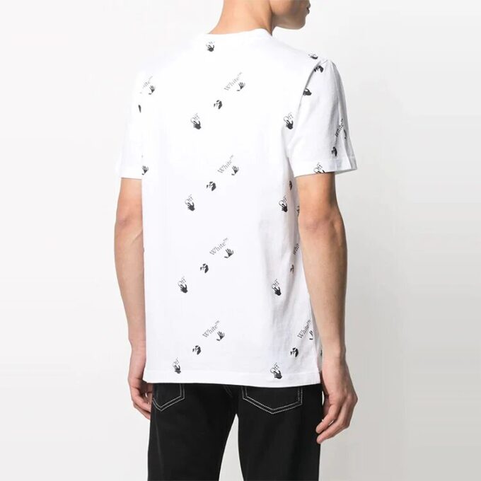 T-shirt à manches courtes blanc avec logo SS21