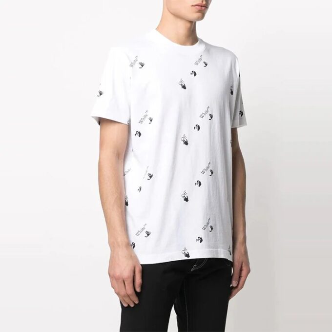 T-shirt à manches courtes blanc avec logo SS21