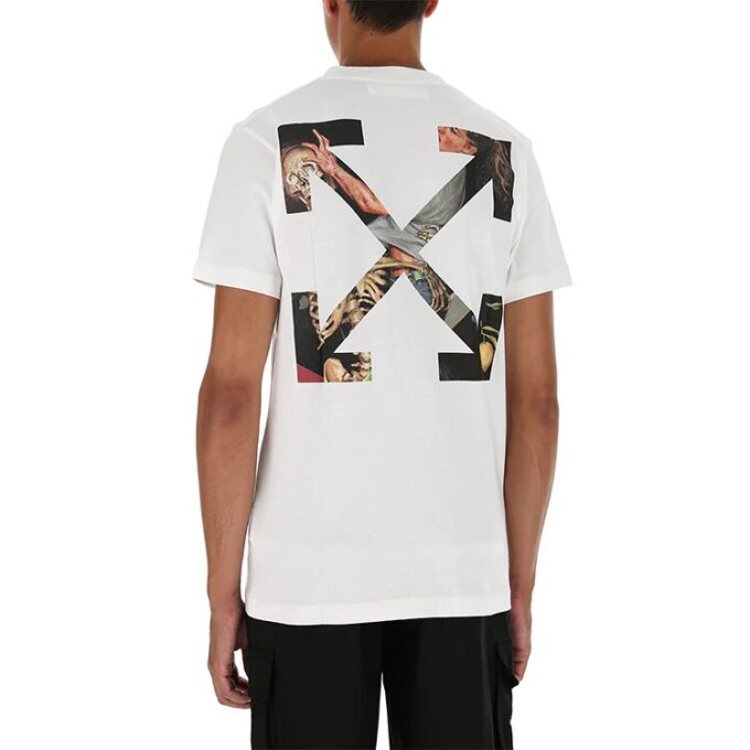 T-shirt à manches courtes blanc imprimé Arrows