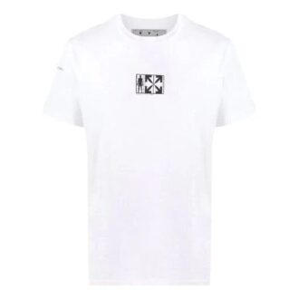 T-shirt à manches courtes blanc imprimé motif flèches