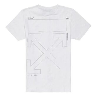 T-shirt à manches courtes blanc pour homme avec logo non fini