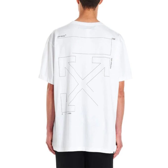 T-shirt à manches courtes blanc pour homme avec logo non fini
