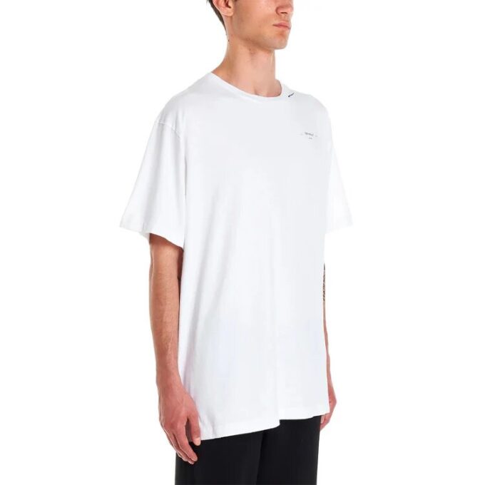 T-shirt à manches courtes blanc pour homme avec logo non fini