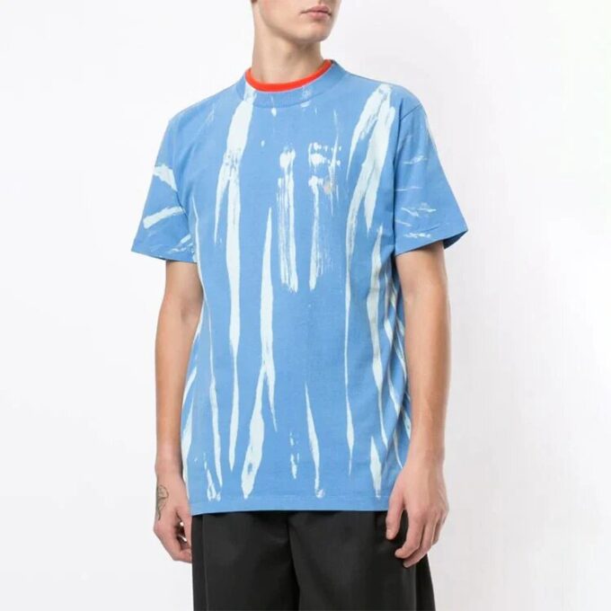 T-shirt à manches courtes bleu tie-dye réfléchissant