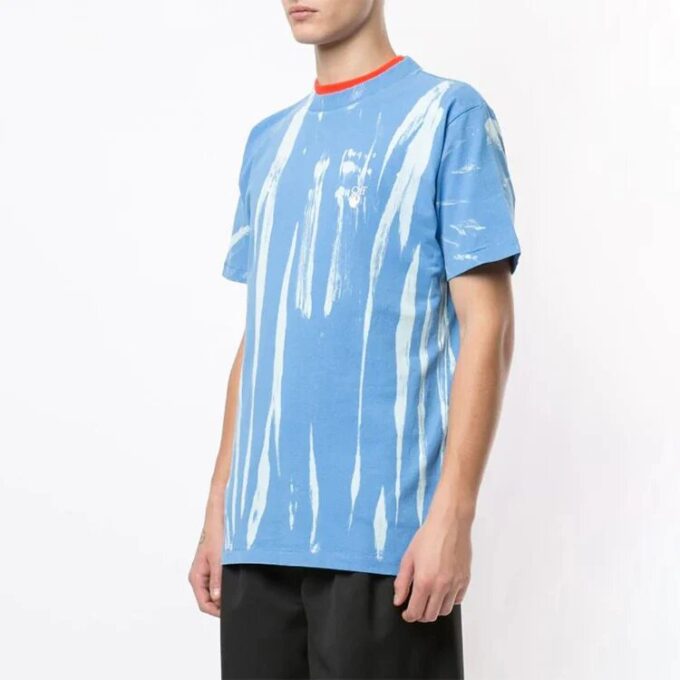 T-shirt à manches courtes bleu tie-dye réfléchissant