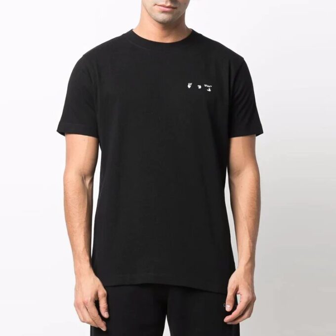 T-shirt à manches courtes Caravaggio Arrow unie noir pour homme Off-White