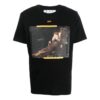 T-shirt à manches courtes décontracté Off-White pour homme FW22 Caravaggio Arrow Character Printing, noir