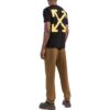 T-shirt à manches courtes décontracté Off-White pour homme FW22 Caravaggio Arrow Character Printing, noir