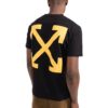 T-shirt à manches courtes décontracté Off-White pour homme FW22 Caravaggio Arrow Character Printing, noir