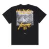 T-shirt à manches courtes en coton ample avec imprimé noir