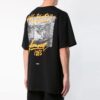T-shirt à manches courtes en coton ample avec imprimé noir
