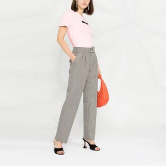 T-shirt à manches courtes en coton avec logo Off-White, coupe ajustée, rose