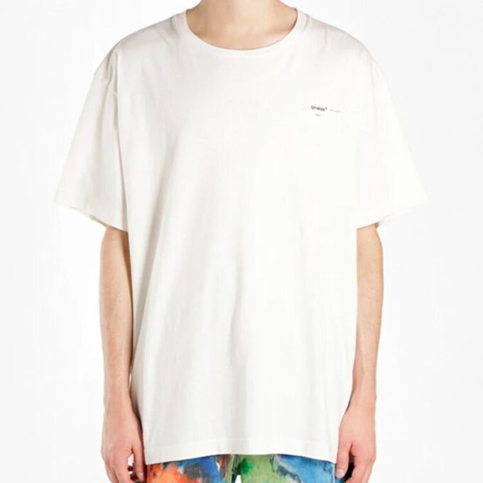 T-shirt à manches courtes en coton Painting Arrow Blanc Shorts