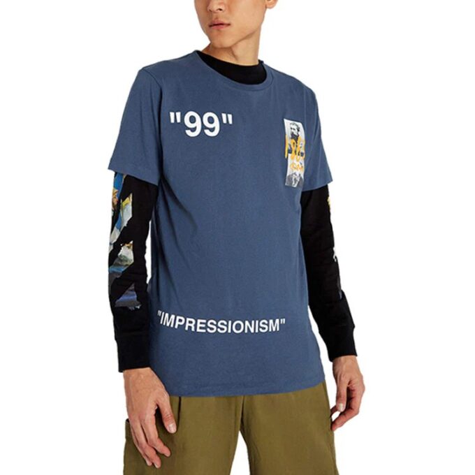T-shirt à manches courtes en coton pour homme avec logo, coupe classique
