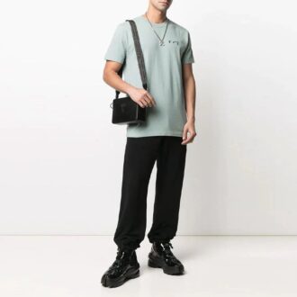T-shirt à manches courtes en coton vert pour homme Off-White avec logo brodé