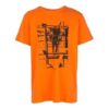 T-shirt à manches courtes et col rond en coton à imprimé flèches, orange