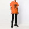 T-shirt à manches courtes et col rond en coton à imprimé flèches, orange