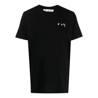 T-shirt à manches courtes et col rond imprimé logo SS21 Noir
