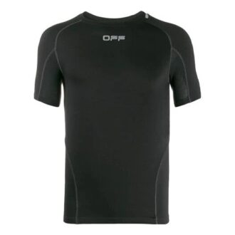 T-shirt à manches courtes et coupe ajustée SS21 avec logo, noir