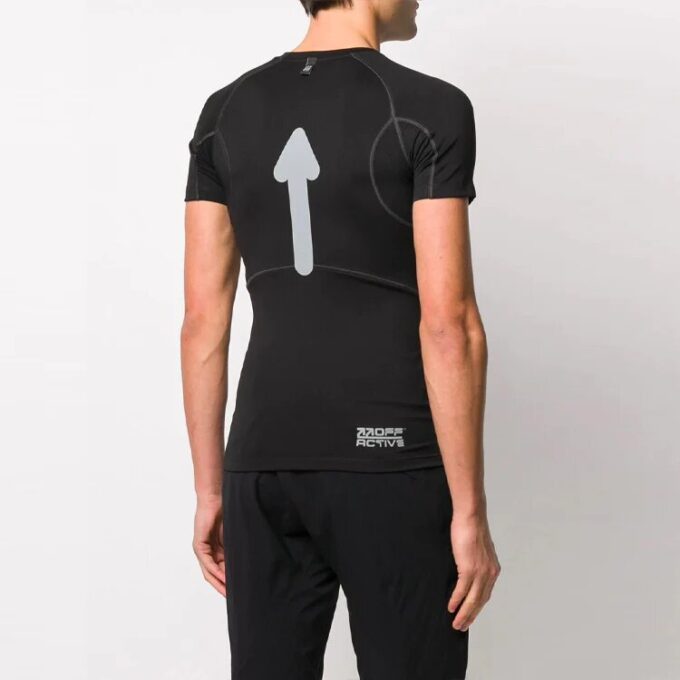 T-shirt à manches courtes et coupe ajustée SS21 avec logo, noir