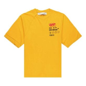 T-shirt à manches courtes FW19 Industrial Y013 Recon Shorts pour homme, jaune