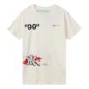 T-shirt à manches courtes Graffiti Printing, blanc