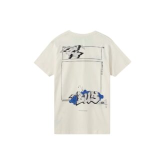 T-shirt à manches courtes Graffiti Printing, blanc