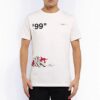 T-shirt à manches courtes Graffiti Printing, blanc