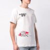 T-shirt à manches courtes Graffiti Printing, blanc