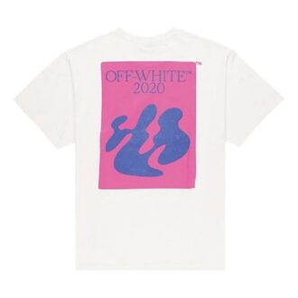 T-shirt à manches courtes imprimé oversize FW19 pour homme, blanc