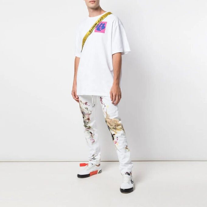 T-shirt à manches courtes imprimé oversize FW19 pour homme, blanc