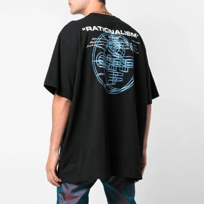T-shirt à manches courtes imprimé Rationalism, noir