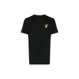 T-shirt à manches courtes imprimé Terre brodé Noir