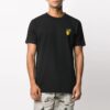 T-shirt à manches courtes imprimé Terre brodé Noir