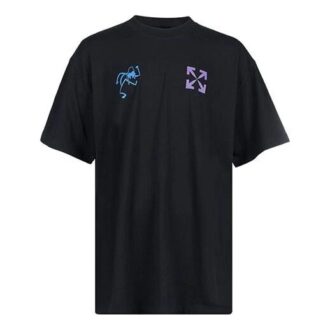 T-shirt à manches courtes Liquid Over des années 90 « Noir/Bleu »