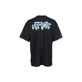 T-shirt à manches courtes Liquid Over des années 90 « Noir/Bleu »