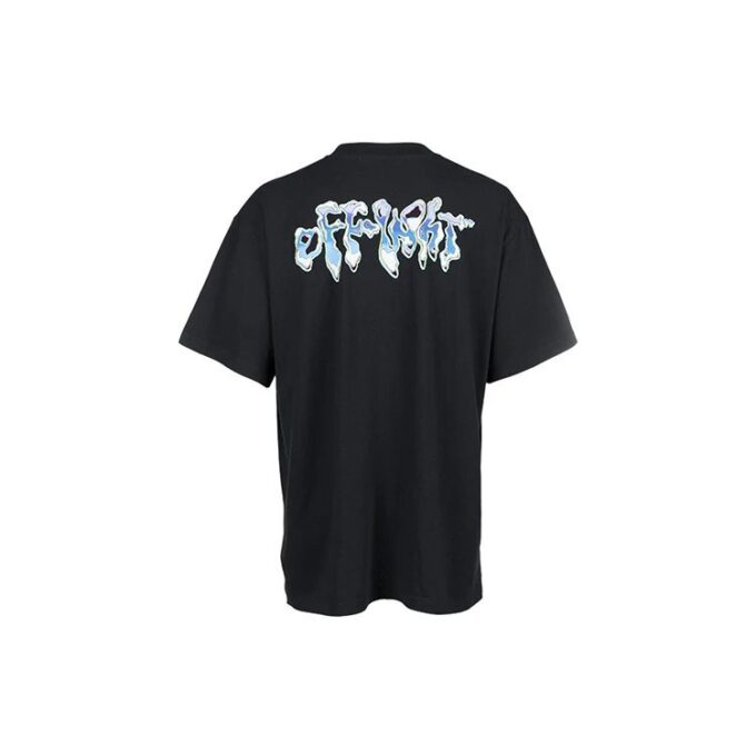 T-shirt à manches courtes Liquid Over des années 90 « Noir/Bleu »