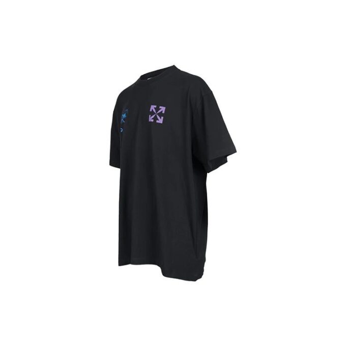 T-shirt à manches courtes Liquid Over des années 90 « Noir/Bleu »