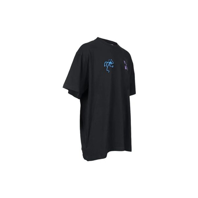T-shirt à manches courtes Liquid Over des années 90 « Noir/Bleu »