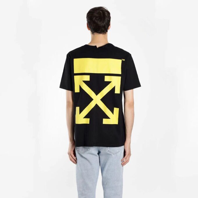 T-shirt à manches courtes en coton imprimé noir