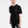 T-shirt à manches courtes noir avec logo imprimé SS22