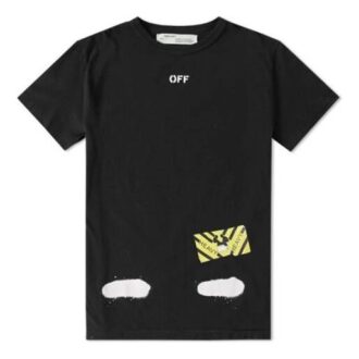 T-shirt à manches courtes noir Off-White pour homme C/O Virgil Abloh Tiger Stripes Splash Ink