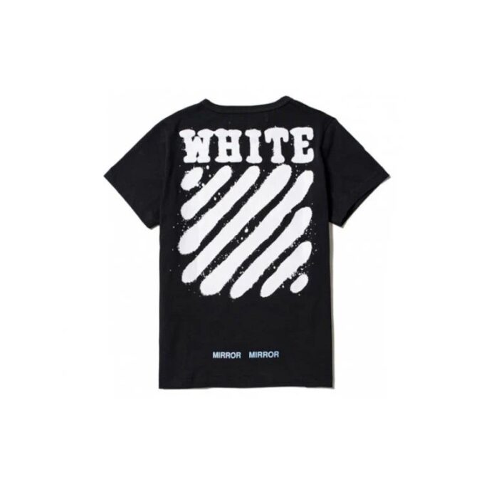 T-shirt à manches courtes noir Off-White pour homme C/O Virgil Abloh Tiger Stripes Splash Ink