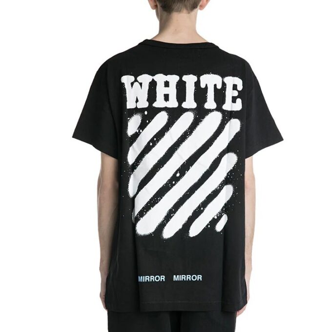 T-shirt à manches courtes noir Off-White pour homme C/O Virgil Abloh Tiger Stripes Splash Ink