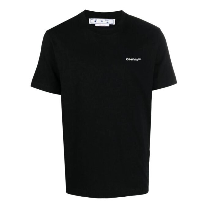 T-shirt à manches courtes noir Off-White pour homme, collection printemps-été 2022, avec imprimé au dos
